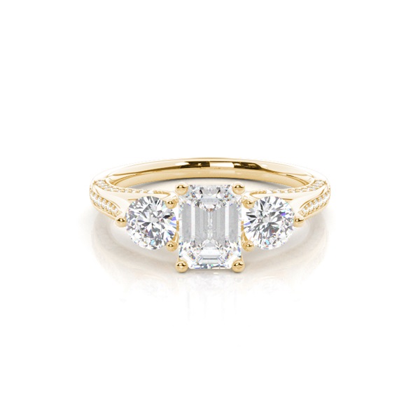 Prong Setting Trilogy Diamond Engagement Ring