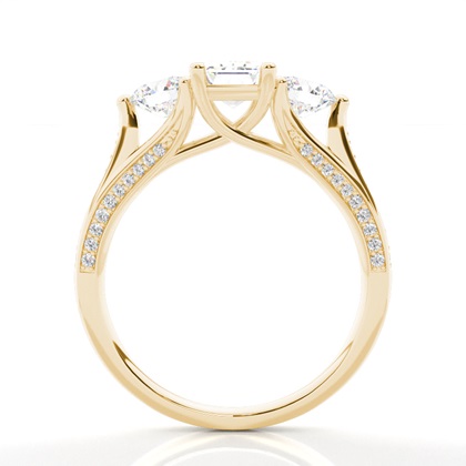 Yellow Gold Three Stone Diamond Rings