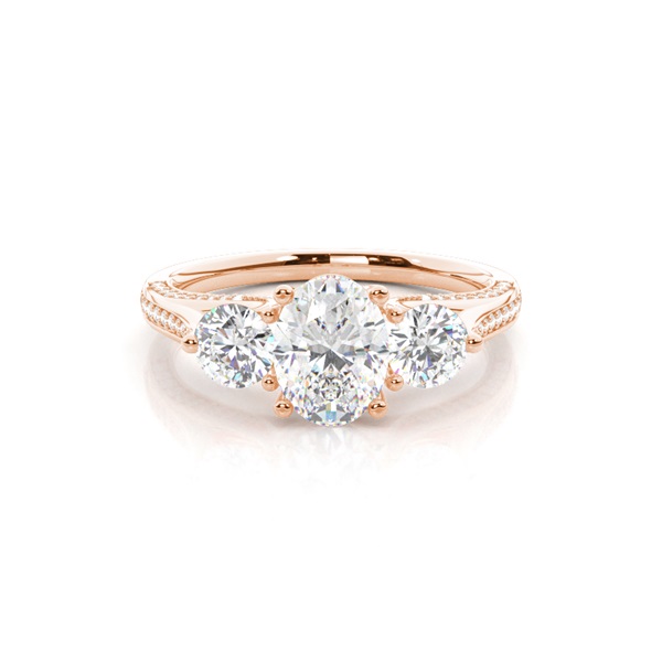 Prong Setting Trilogy Diamond Engagement Ring