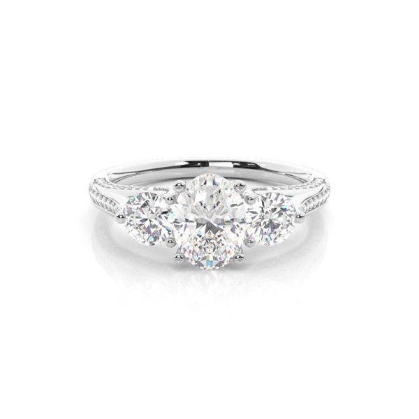 Prong Setting Trilogy Diamond Engagement Ring