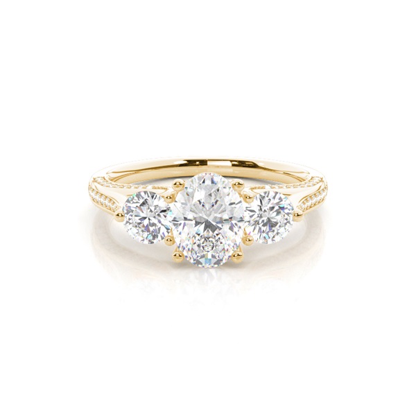 Prong Setting Trilogy Diamond Engagement Ring