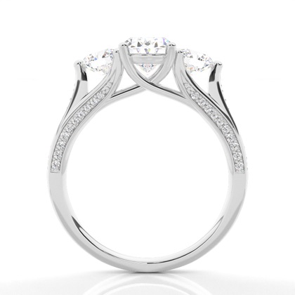 Oval White Gold Trilogy Engagement Rings