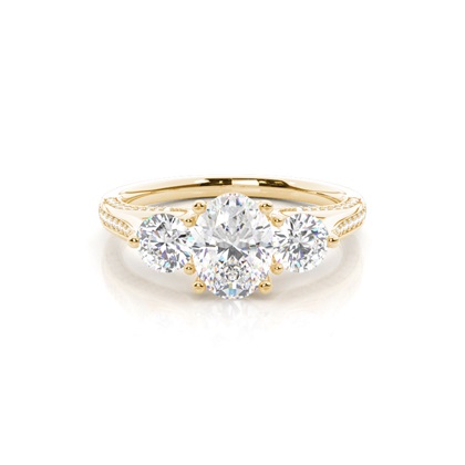 Yellow Gold Three Stone Diamond Rings