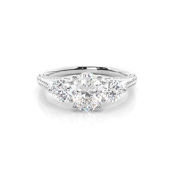 Prong Setting Trilogy Diamond Engagement Ring