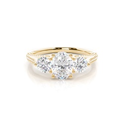 Prong Setting Trilogy Diamond Engagement Ring