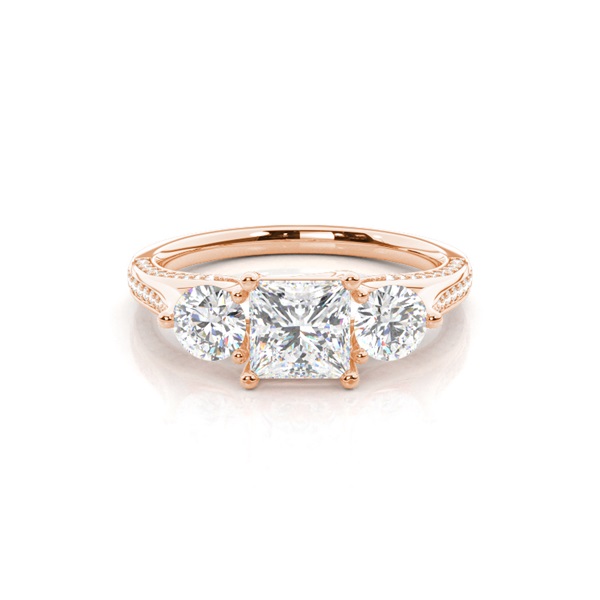 Prong Setting Trilogy Diamond Engagement Ring