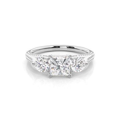 Princess Diamond Rings Three Stone