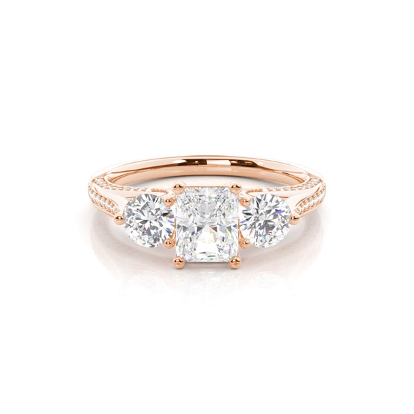Prong Setting Trilogy Diamond Engagement Ring