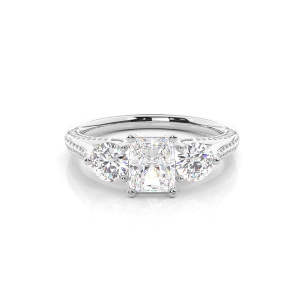 Prong Setting Trilogy Diamond Engagement Ring