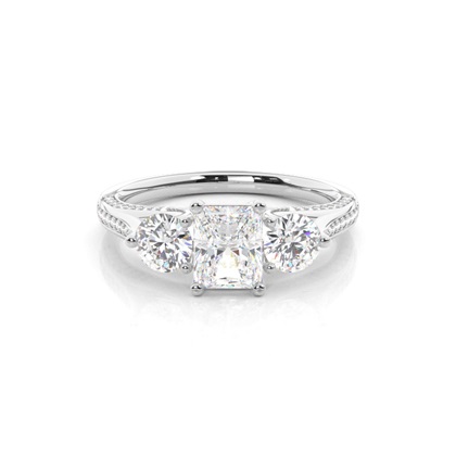 Radiant 3 Stone Diamond Rings