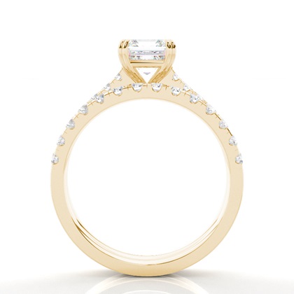 Asscher Yellow Gold Bridal Set Engagement Rings