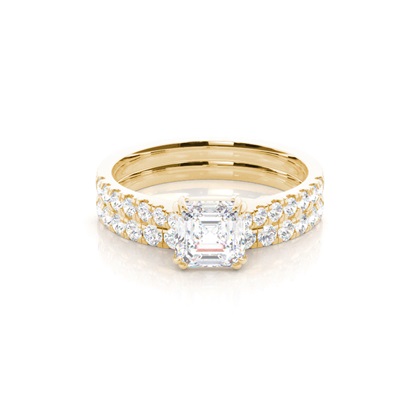 Yellow Gold Bridal Set Diamond Engagement Rings