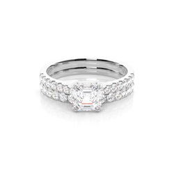 White Gold Bridal Set Diamond Engagement Ring