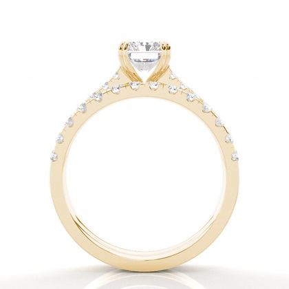 Radiant Yellow Gold Bridal Engagement and Wedding Bands Ring Sets