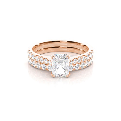 Rose Gold Bridal Set Diamond Engagement Rings