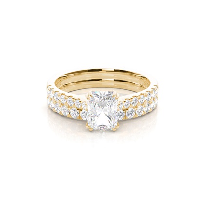 Yellow Gold Bridal Set Diamond Engagement Rings