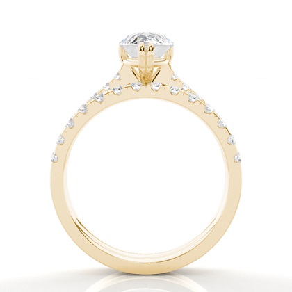 Pear Yellow Gold Bridal Set Engagement Rings