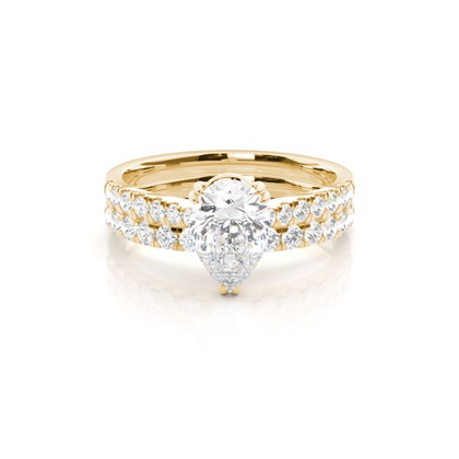 Pear Bridal Diamond Engagement and Wedding Ring Sets