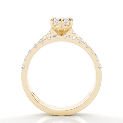 Marquise Yellow Gold Bridal Engagement and Wedding Bands Ring Sets