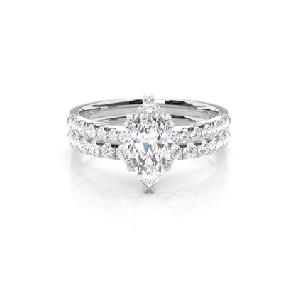 Marquise Bridal Diamond Engagement and Wedding Ring Sets