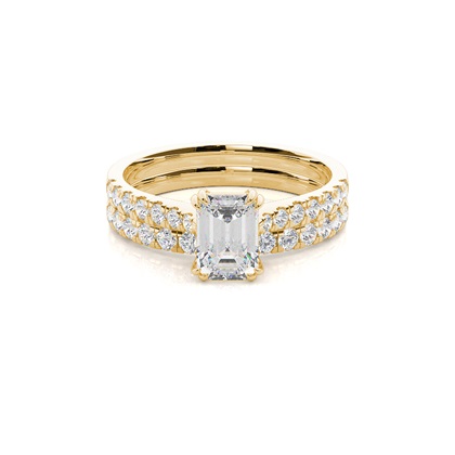 Emerald Bridal Set Diamond Engagement Rings