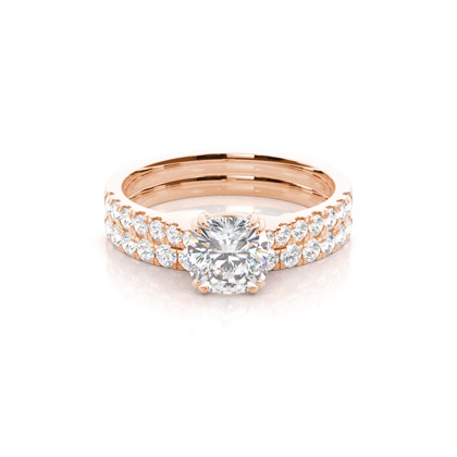 Cushion Bridal Diamond Engagement and Wedding Ring Sets