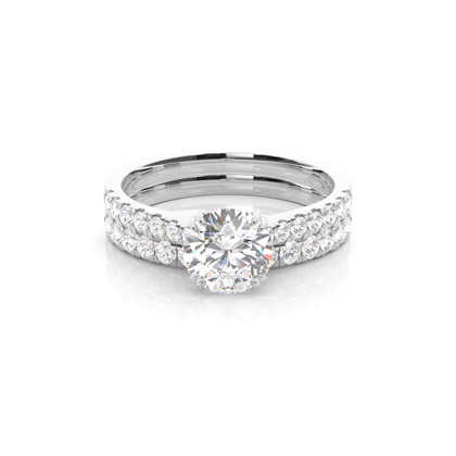 White Gold Bridal Set Diamond Engagement Ring