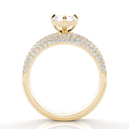Asscher Yellow Gold Bridal Set Engagement Rings