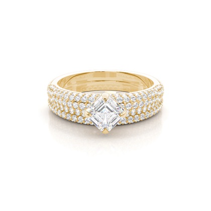 Yellow Gold Bridal Set Diamond Engagement Rings