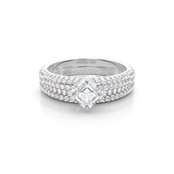 White Gold Bridal Set Diamond Engagement Ring