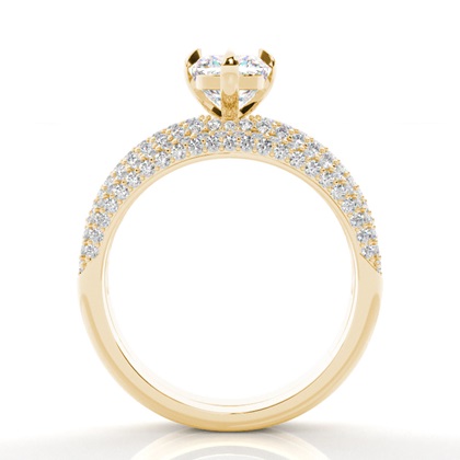 Cushion Yellow Gold Bridal Set Engagement Rings