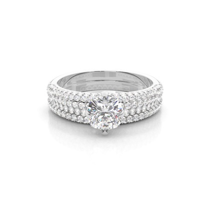 Cushion Bridal Diamond Engagement and Wedding Ring Sets