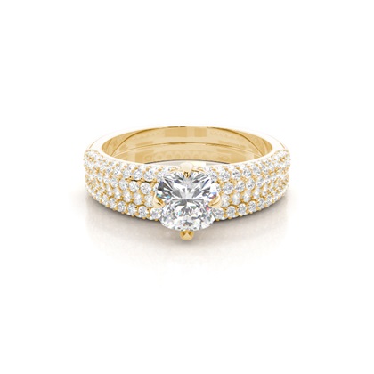 Cushion Bridal Diamond Engagement and Wedding Ring Sets