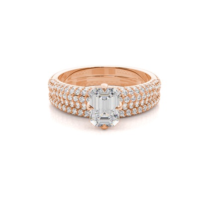 Rose Gold Bridal Set Diamond Engagement Rings
