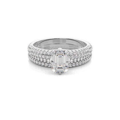 Emerald Bridal Set Diamond Engagement Rings