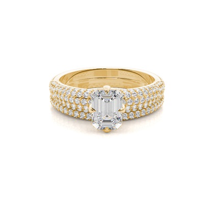 Emerald Bridal Set Diamond Engagement Rings