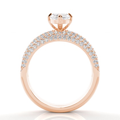 Marquise Rose Gold Bridal Set Engagement Rings