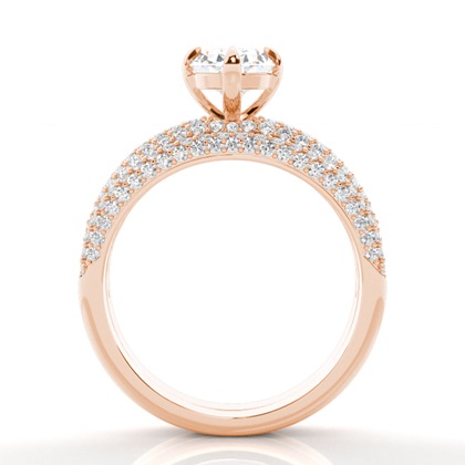 1.00 Carat Rose Gold Bridal Set Engagement Rings