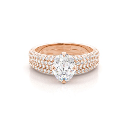 Rose Gold Bridal Set Diamond Engagement Rings