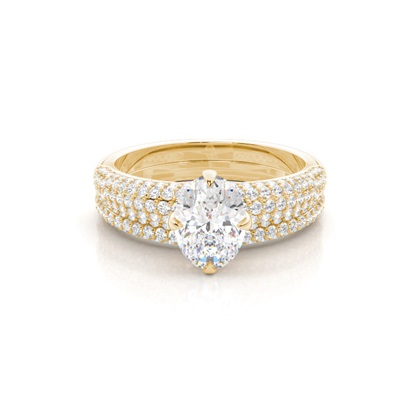 Yellow Gold Bridal Set Diamond Engagement Rings