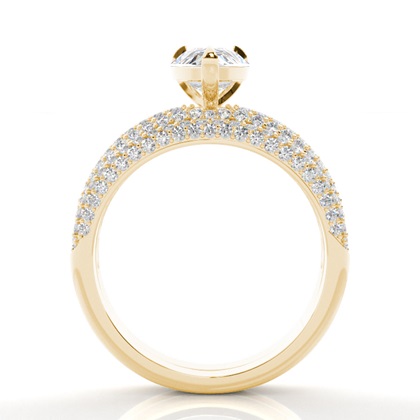 Pear Yellow Gold Bridal Set Engagement Rings