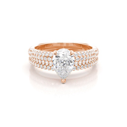 Pear Bridal Diamond Engagement and Wedding Ring Sets