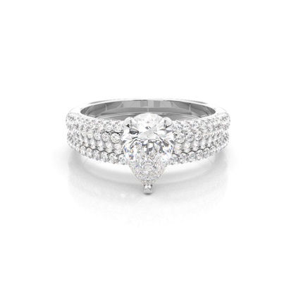 Pear Bridal Diamond Engagement and Wedding Ring Sets
