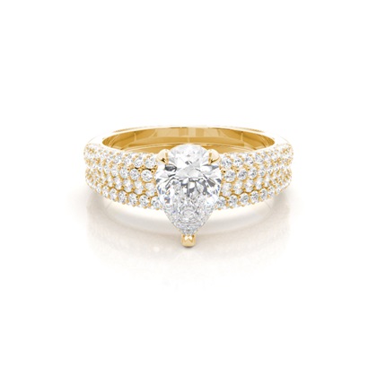 Pear Bridal Diamond Engagement and Wedding Ring Sets