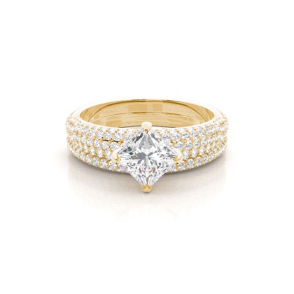 2.00 Carat Yellow Gold Bridal Set Engagement Rings