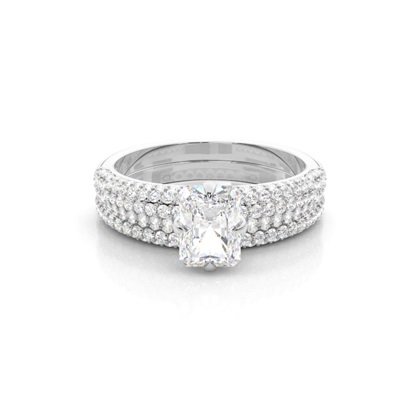 Radiant Bridal Diamond Engagement and Wedding Ring Sets