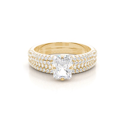 Yellow Gold Bridal Set Diamond Engagement Rings