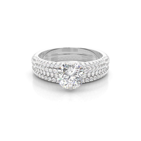 White Gold Bridal Set Diamond Engagement Ring
