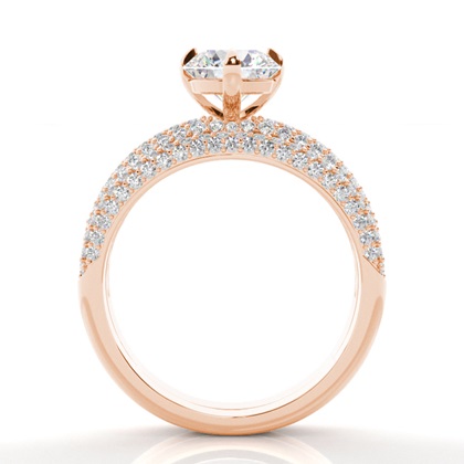 Rose Gold Bridal Set Diamond Engagement Rings