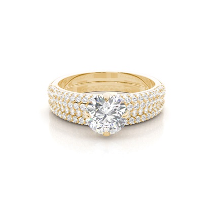 Yellow Gold Bridal Set Diamond Engagement Rings